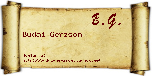 Budai Gerzson névjegykártya